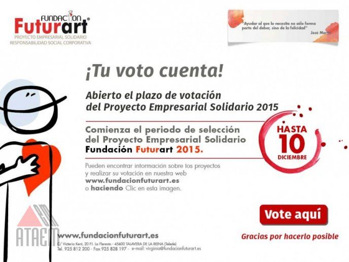 APOYANOS CON TU VOTO. PROYECTO SOLIDARIO DE FUNDACION FUTURART 2015