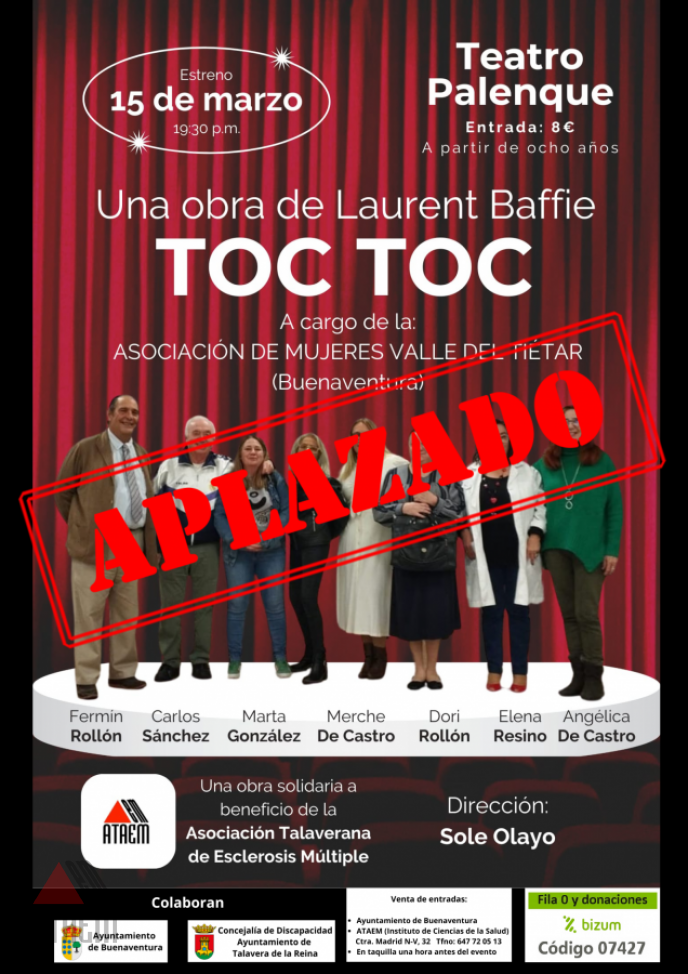 TOC TOC en el Teatro Palenque APLAZADO