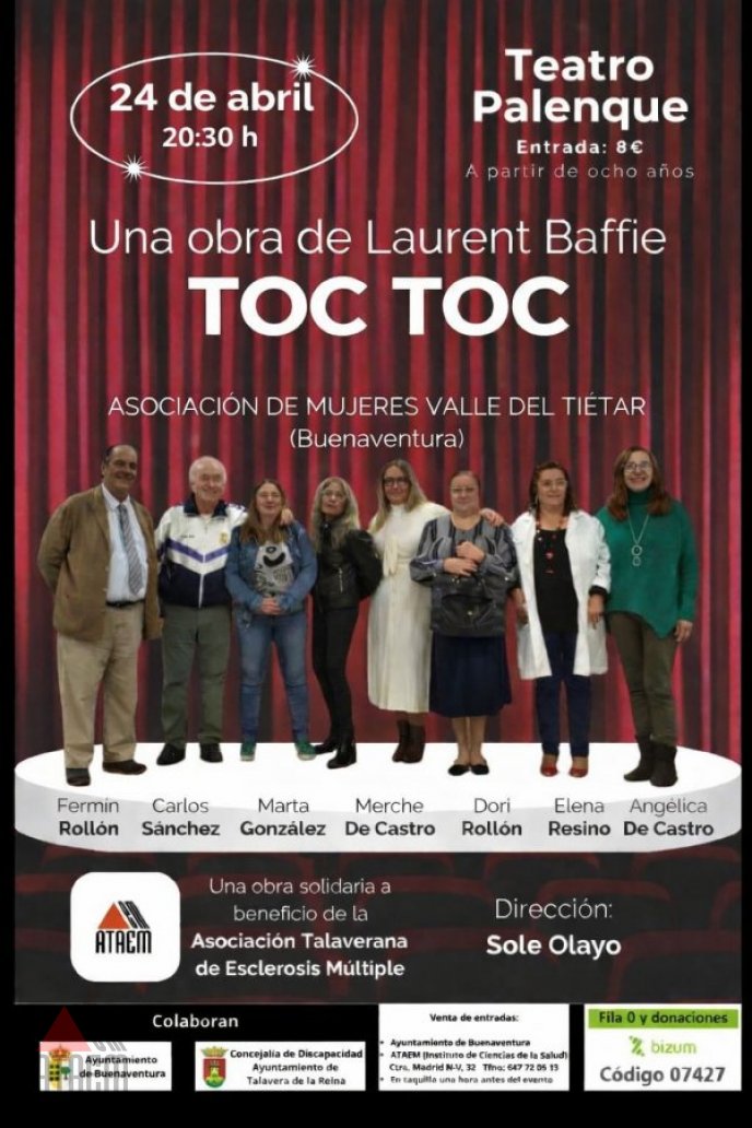 TOC TOC en el Teatro Palenque ¡¡¡¡ NUEVA FECHA !!!!!